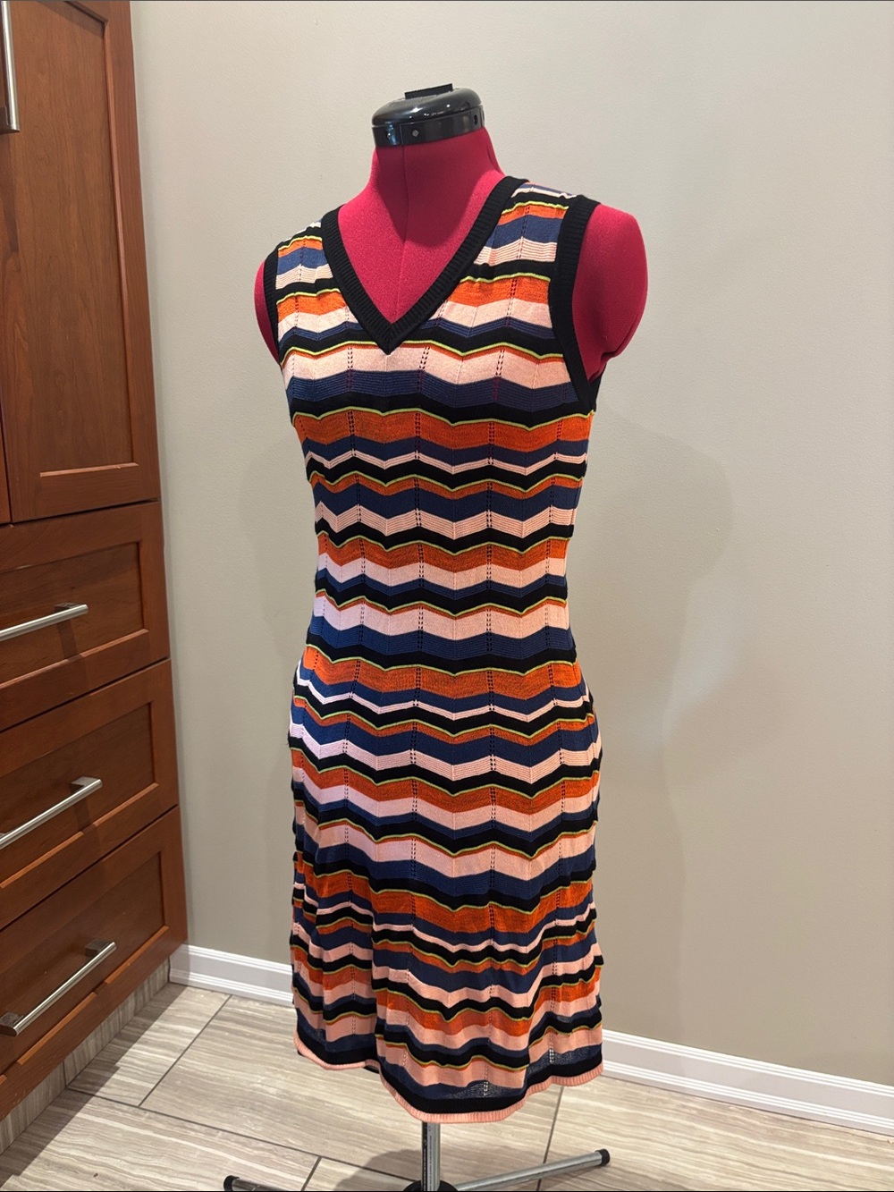Like New Missoni Signature Chevron Knit Stretch Sleeveless A-Line Dress Sz S / 4